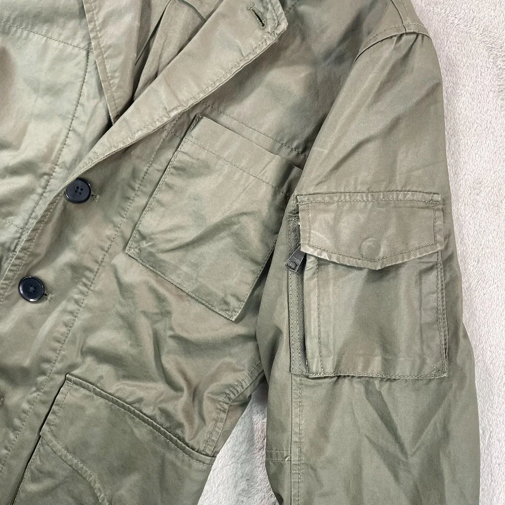 Banana Republic Olive Blazer‎ Jacket Men XS Seaweed Utility Safari Hybrid Zip Up